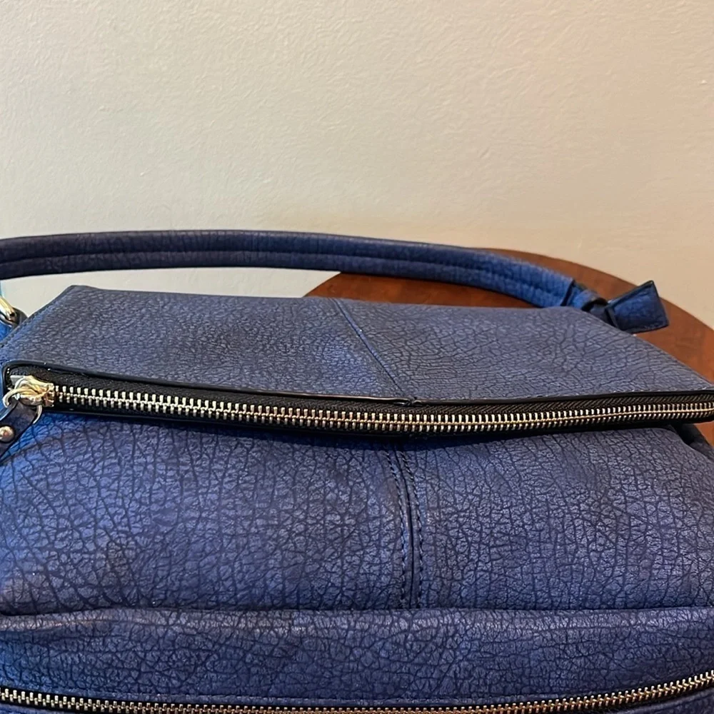 Urban expressions Satchel shoulder Crossbody bag NWOT Med. Blue Denim Suede look